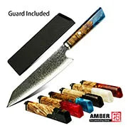 Amber 8 Inch Kitchen Knife 37 Layers AUS10V Japanese Chef Kiritsuke Utility Boning Knives Handmade Cooking Tools Olive Wood HD