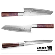 Amber 8 Inch Kitchen Knife 37 Layers AUS10V Japanese Chef Kiritsuke Utility Boning Knives Handmade Cooking Tools Olive Wood HD