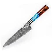 Amber 8 Inch Kitchen Knife 37 Layers AUS10V Japanese Chef Kiritsuke Utility Boning Knives Handmade Cooking Tools Olive Wood HD