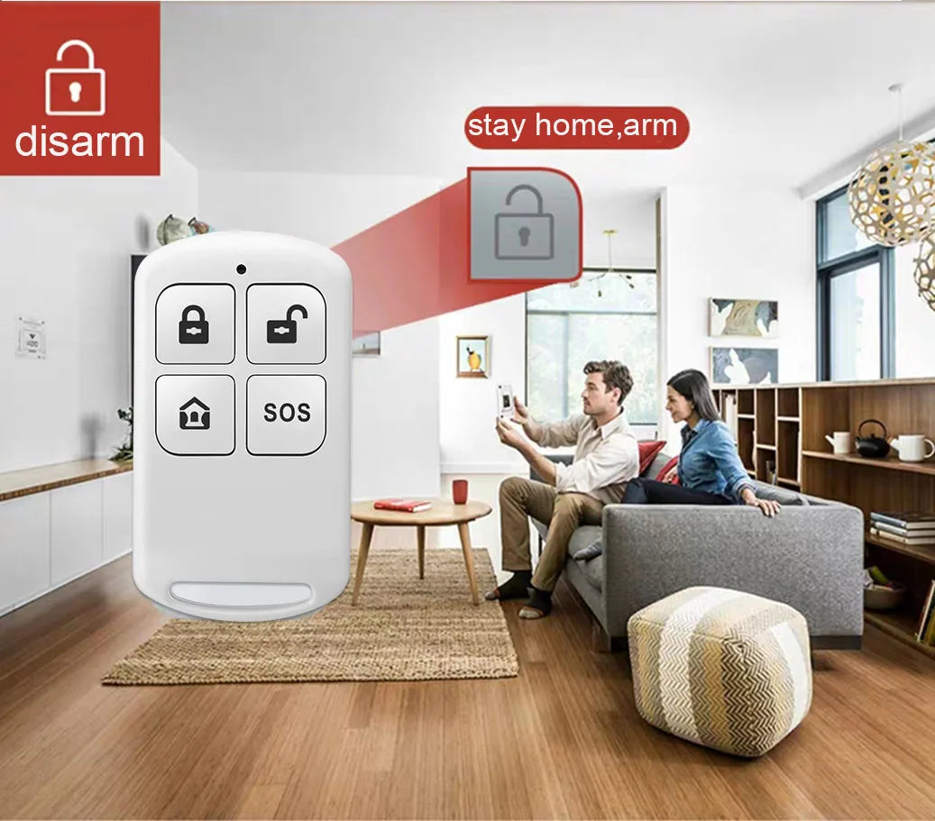 Wireless Home Alarm System Tuya Smart Home WIFI 2G GSM Security Alarms For Home With Motion Sensor With Alexa & Google Home