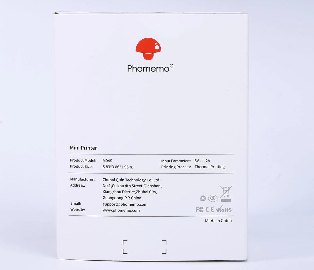 Phomemo M04S 110mm Portable Printer 304dpi Bluetooth Inkless Thermal Printer Support 53/80/110mm Thermal Paper for Mobile Phone