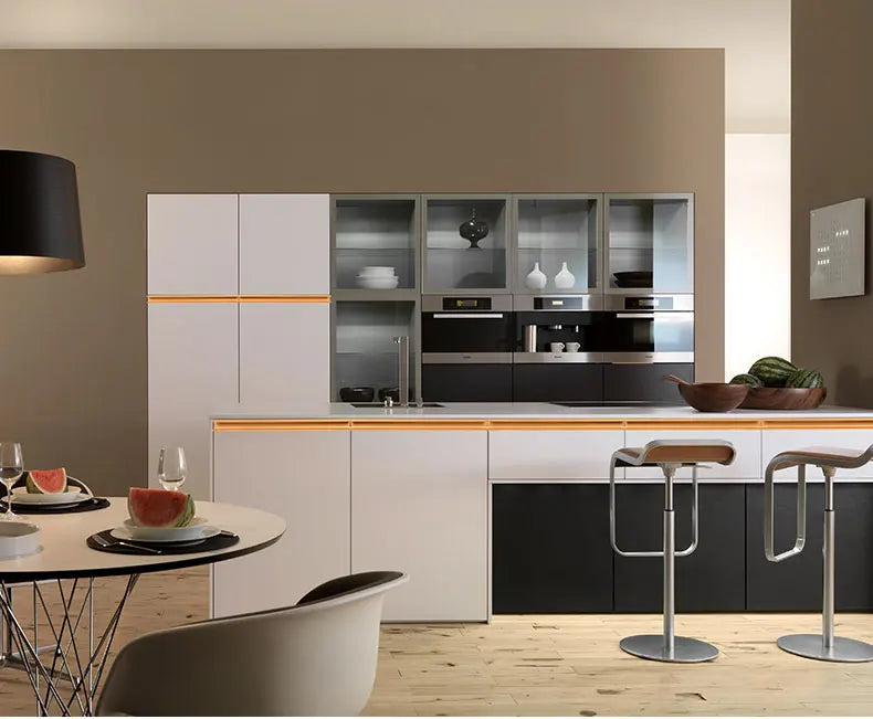 Concealed Edge Banding Kitchen Cabinet Door Recessed Handles Drawers Finger Pulls With 18mm Wood Boards G-Shape Groove-Free