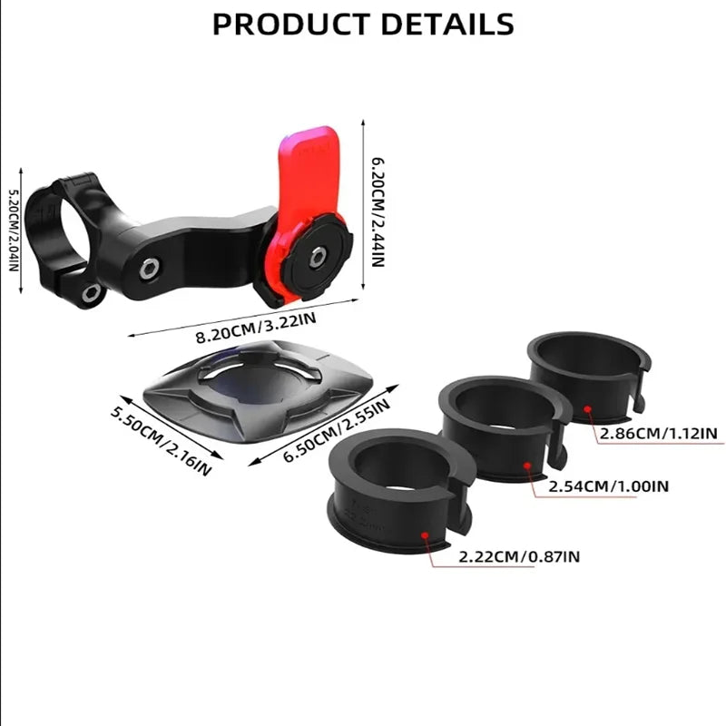 Motorcycle Phone Holder 360° Rotatable Bike Phone Support Anti-Shock Outdoor Riding Navigation Phone Bracket Cycling Accessories