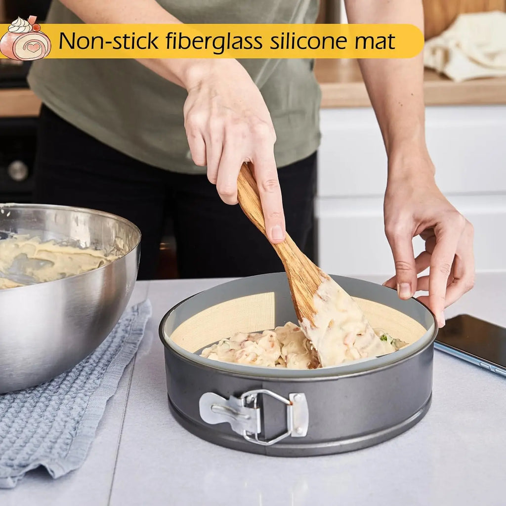 Detachable Baking Mat - Non-stick High-Temp Fiberglass Silicone, Cake Bread Liner Reusable Baking Pan Mat Kitchen Accessories