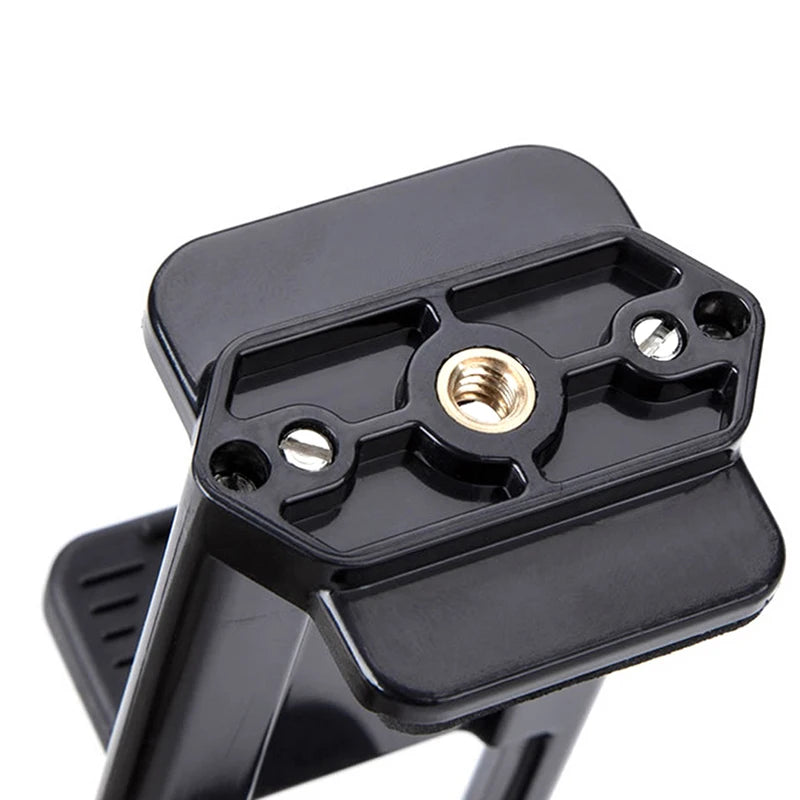 2 In 1 Universal Tablet Phone 1/4" Tripod Mount Clamp Holder Bracket Selfie Clip Stand