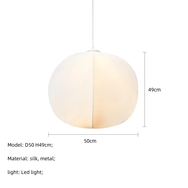 Vintage Industrial Art Cloth Fabric Paper LED Pendant Lights Creative Hand Knitted Lamps for Bedroom Home Decoration Chandelier