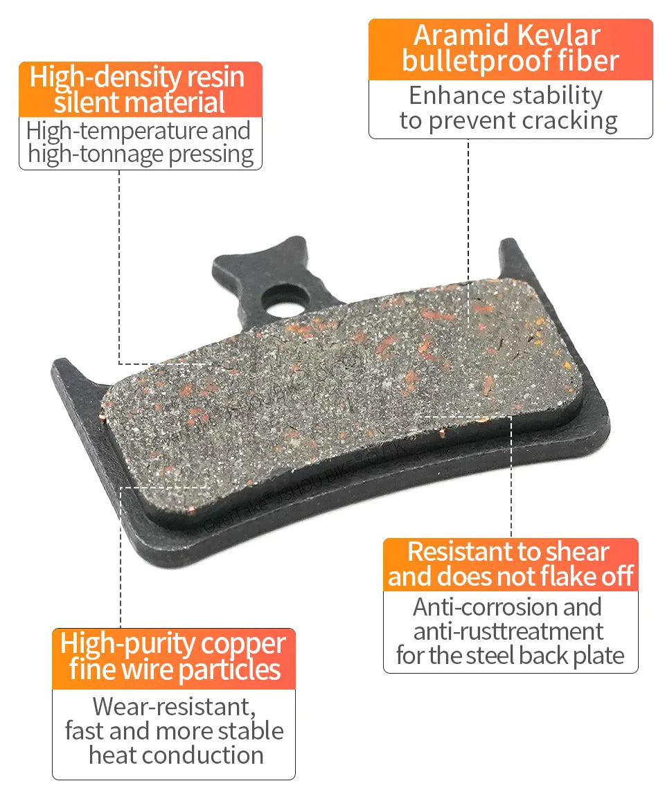 JSHOUBIKE hydraulic disc brake pad Advanced semimetal Kevlar fiber copper for Hope Tech 3 E4/Race Evo E4,Levis TRICKSTUFF MAXIMA