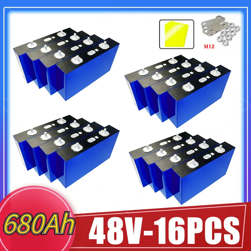 3.2V 105AH 230AH 250AH 280AH 304K 314AH 680AH EVE LifePO4 Battery Grade A Rechargeable DIY 12V 24V 48V for RV EV Home Energy