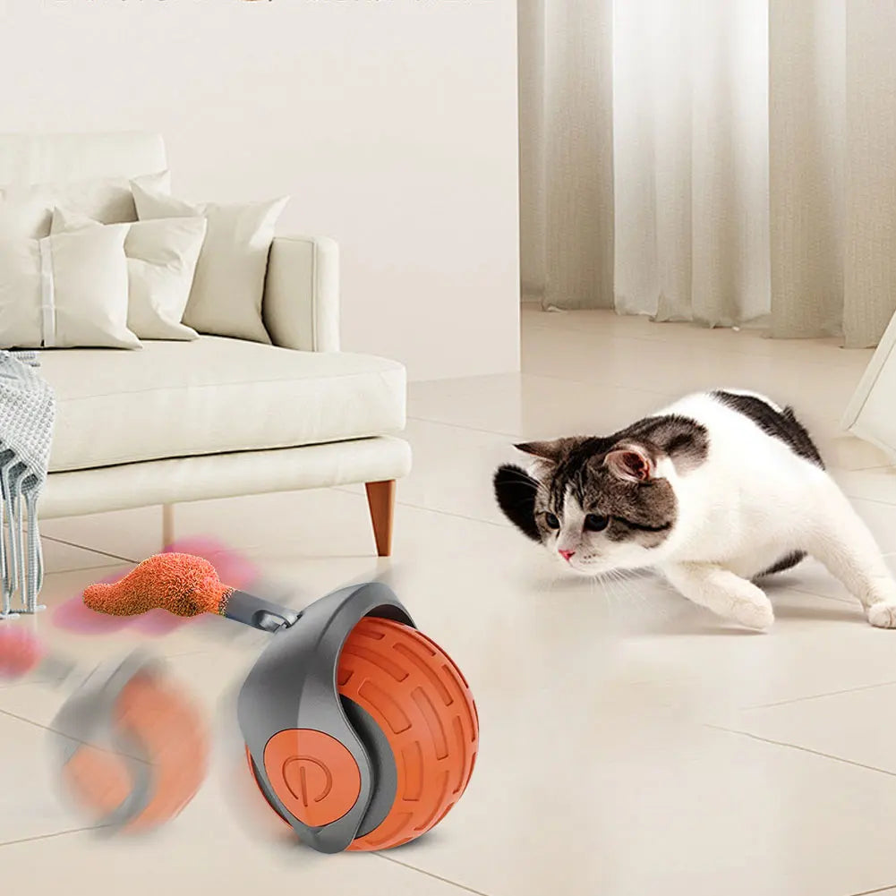 Cat Interactive Ball Toys Rechargeable Smart Pet Electric Toy Dog Cat Training Imitate Mouse Cat Training Teaser Kitten Cat Ball