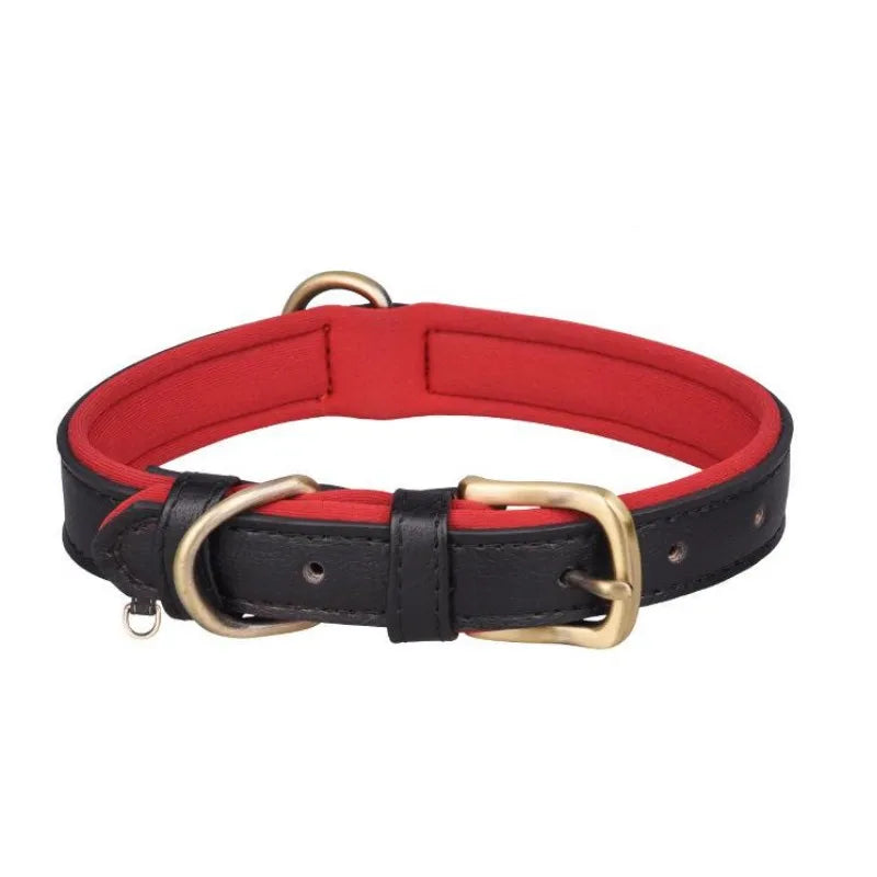 Leather Dog Collar Padded Pet Collars Adjustable Dog Collar Strong& Durable for Small Medium Dogs Pet Shop Bulldog Bull Terrier