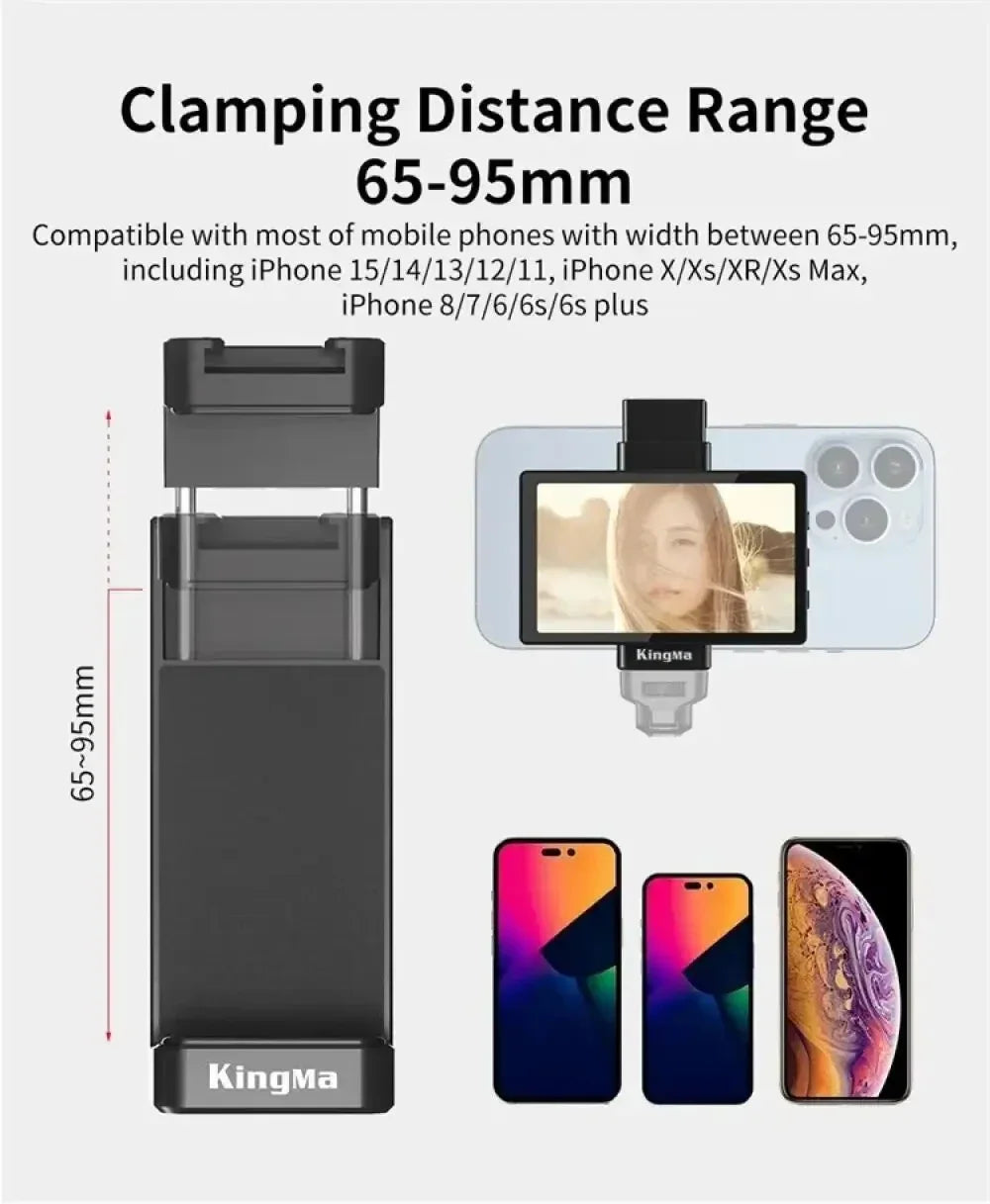 KingMa PH01 PH02 Monitor Screen for using phone rear camera for Smartphone Selfie Vlog Video Recording Live Stream