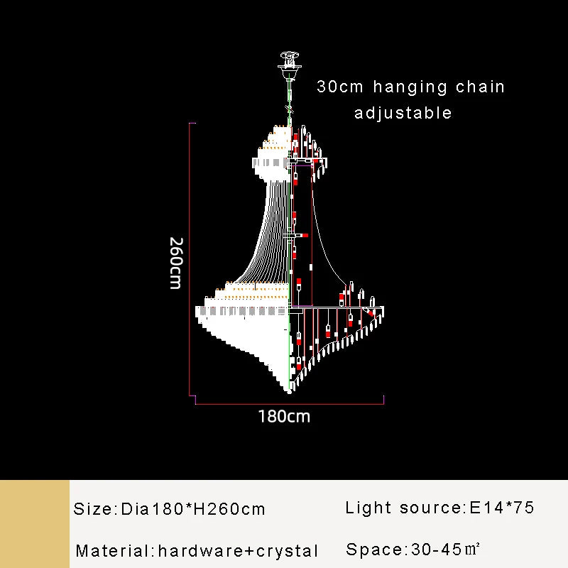 Cristal Lustres for Staircase Villa Duplex Chandelier Crystal Luxury Large Gold Nordic Home Decoration Led High-end Hanging Lamp
