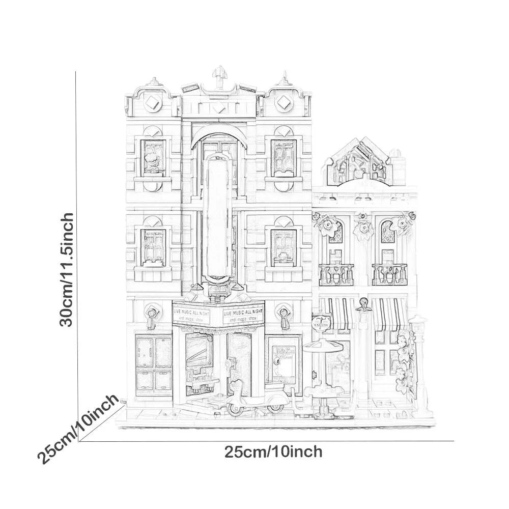 2026 NEW 2899pcs Home Decoration Club Compatible 0312 Birthday Christmas Gift City Street View DIY Model