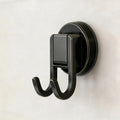 Suction Cup Double Hooks Carbon Steel No Drill Wall Hooks for Bathroom Kitchen Entryway Organizer for Home Office