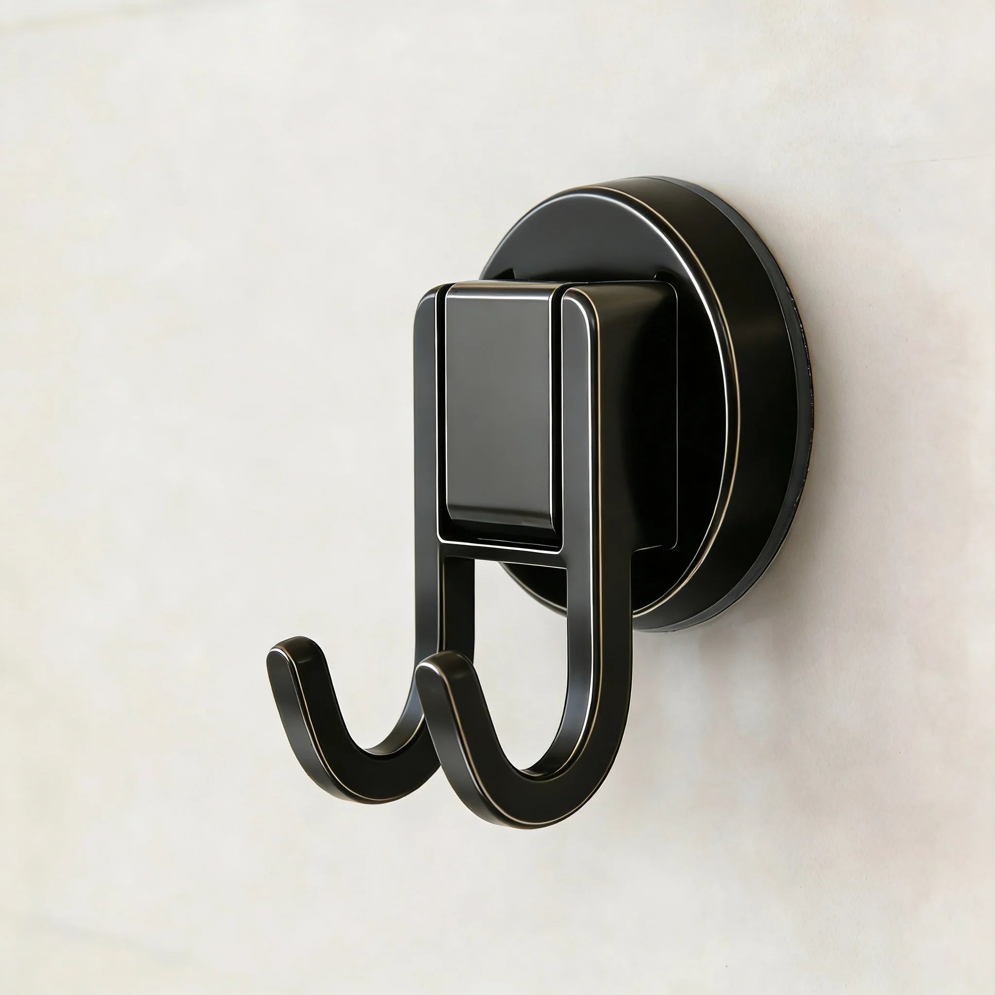 Suction Cup Double Hooks Carbon Steel No Drill Wall Hooks for Bathroom Kitchen Entryway Organizer for Home Office