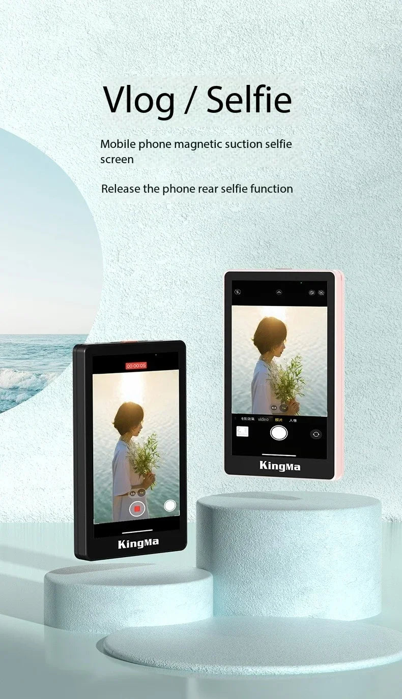KingMa PH01 PH02 Monitor Screen for using phone rear camera for Smartphone Selfie Vlog Video Recording Live Stream