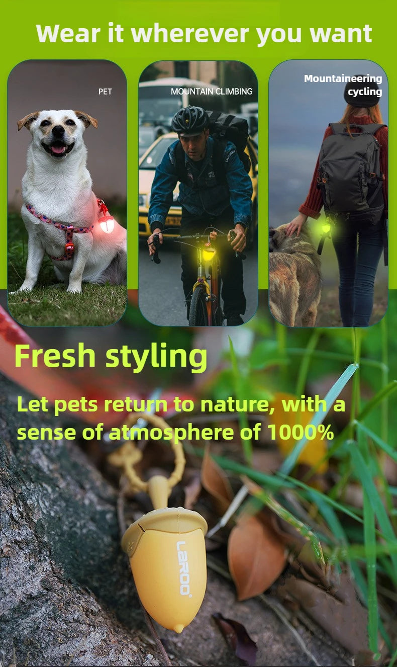Dog Glow-in-the Dark Pendant Walk Dogs Pet Fun Led Rechargeable Pendants Waterproof Night Prevent Lost Pet Products Accessories