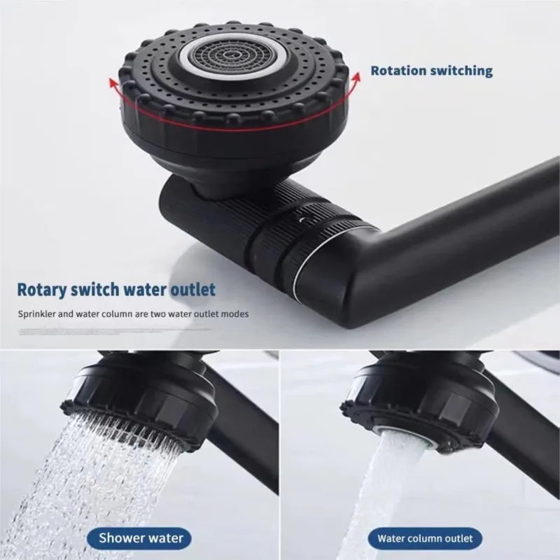 Stainless Steel Universal 1080° Rotary Faucet, Hot And Cold Water Faucet Double Outlet Mode, Suitable For Bathroom Kitchen Sink