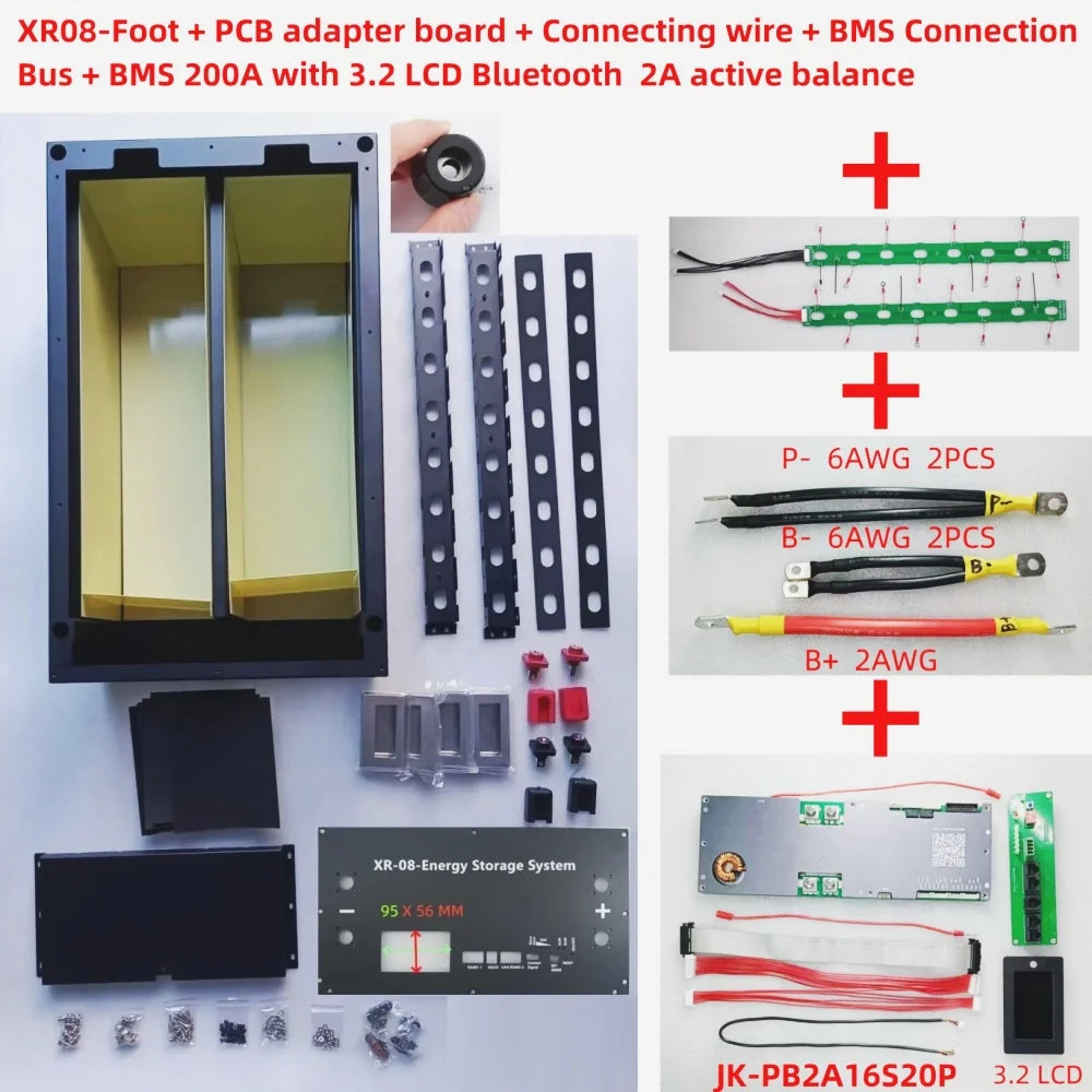 XR08-48V280AH 16S48V Solar Home Energy Storage LiFePO4 Battery bank/Case/Box DIY Kit for JK-BMS-3.2LCD EVE CATL 280AH 302AH