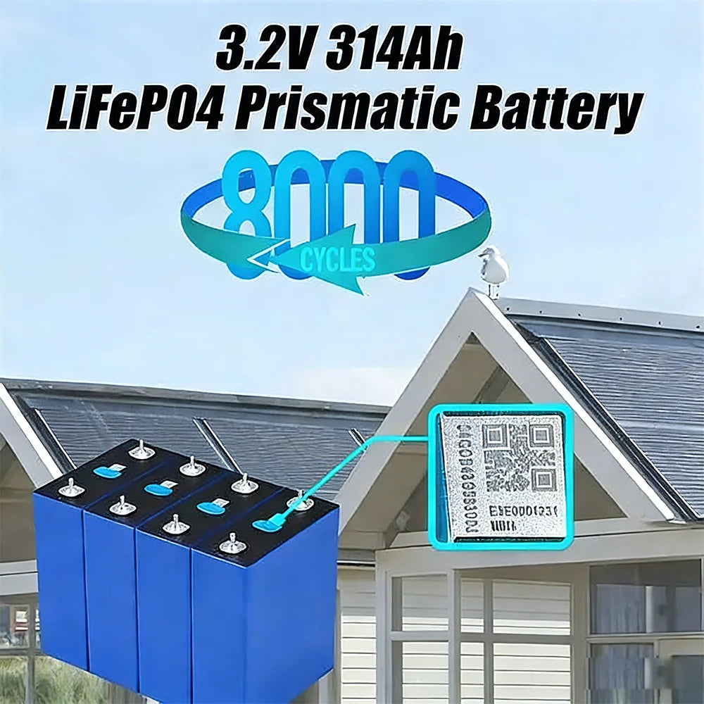 3.2V 105AH 230AH 250AH 280AH 304K 314AH 680AH EVE LifePO4 Battery Grade A Rechargeable DIY 12V 24V 48V for RV EV Home Energy