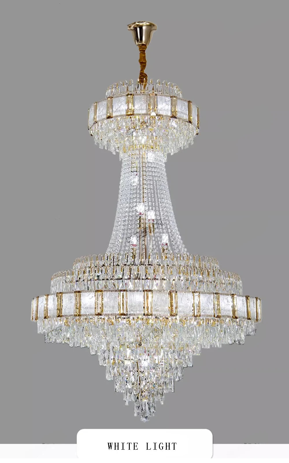 Cristal Lustres for Staircase Villa Duplex Chandelier Crystal Luxury Large Gold Nordic Home Decoration Led High-end Hanging Lamp