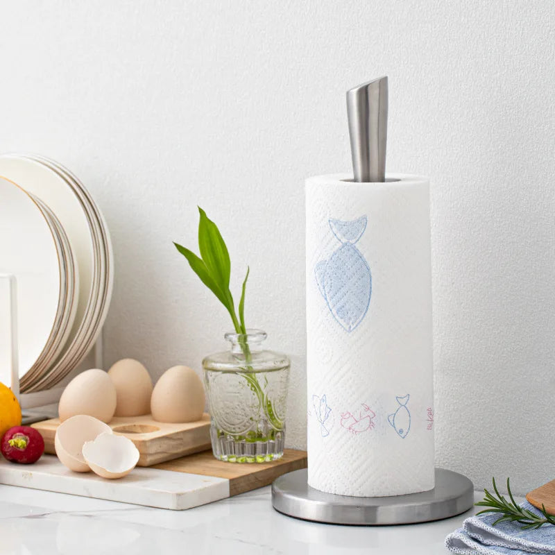 The Kitchen Vertical Tissue Holder Tissue Holder Restaurant Roll Paper Rack Stainless Steel Table Towel Holder Without Punching