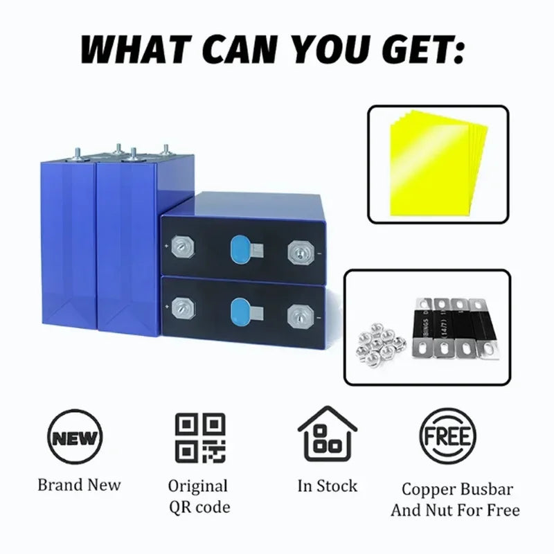 3.2V 105AH 230AH 250AH 280AH 304K 314AH 680AH EVE LifePO4 Battery Grade A Rechargeable DIY 12V 24V 48V for RV EV Home Energy
