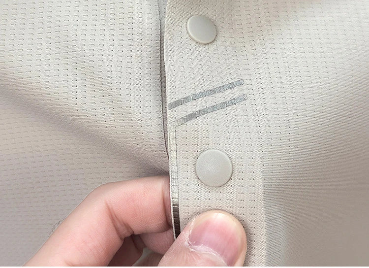 Men's Seamless Tech Polo Shirt - 4-Hole Button, 180g UV Sun Protection, 7A Antibacterial Business Leisure High-End Tops