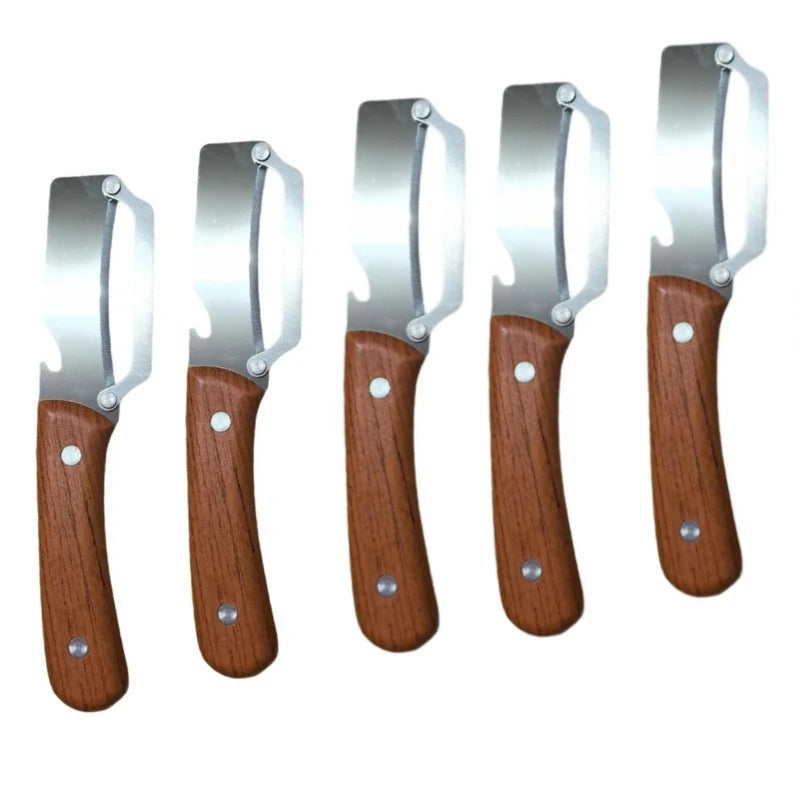 Stainless Steel Vegetable Peeler Ergonomic Wooden Handle Multi Fruit Potato Peeling Tool Kitchen Gadget for Home Cooking