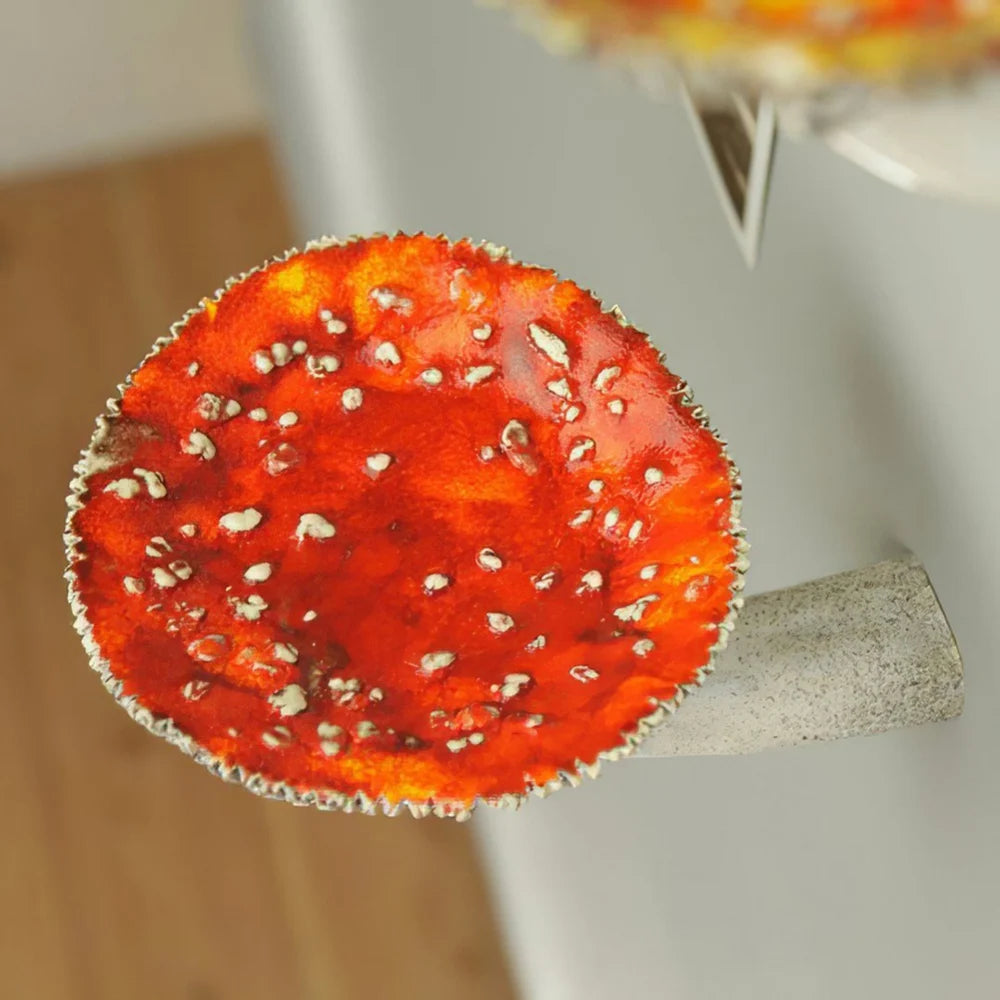 7/10/13cm Resin Amanita Shaped Floating Shelf Wall Mounted Mushroom Hanging Shelf Halloween Decor Keys Holder Home Ornaments