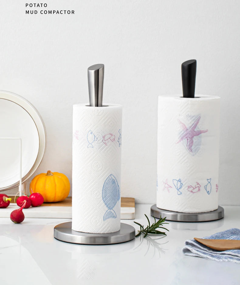 The Kitchen Vertical Tissue Holder Tissue Holder Restaurant Roll Paper Rack Stainless Steel Table Towel Holder Without Punching
