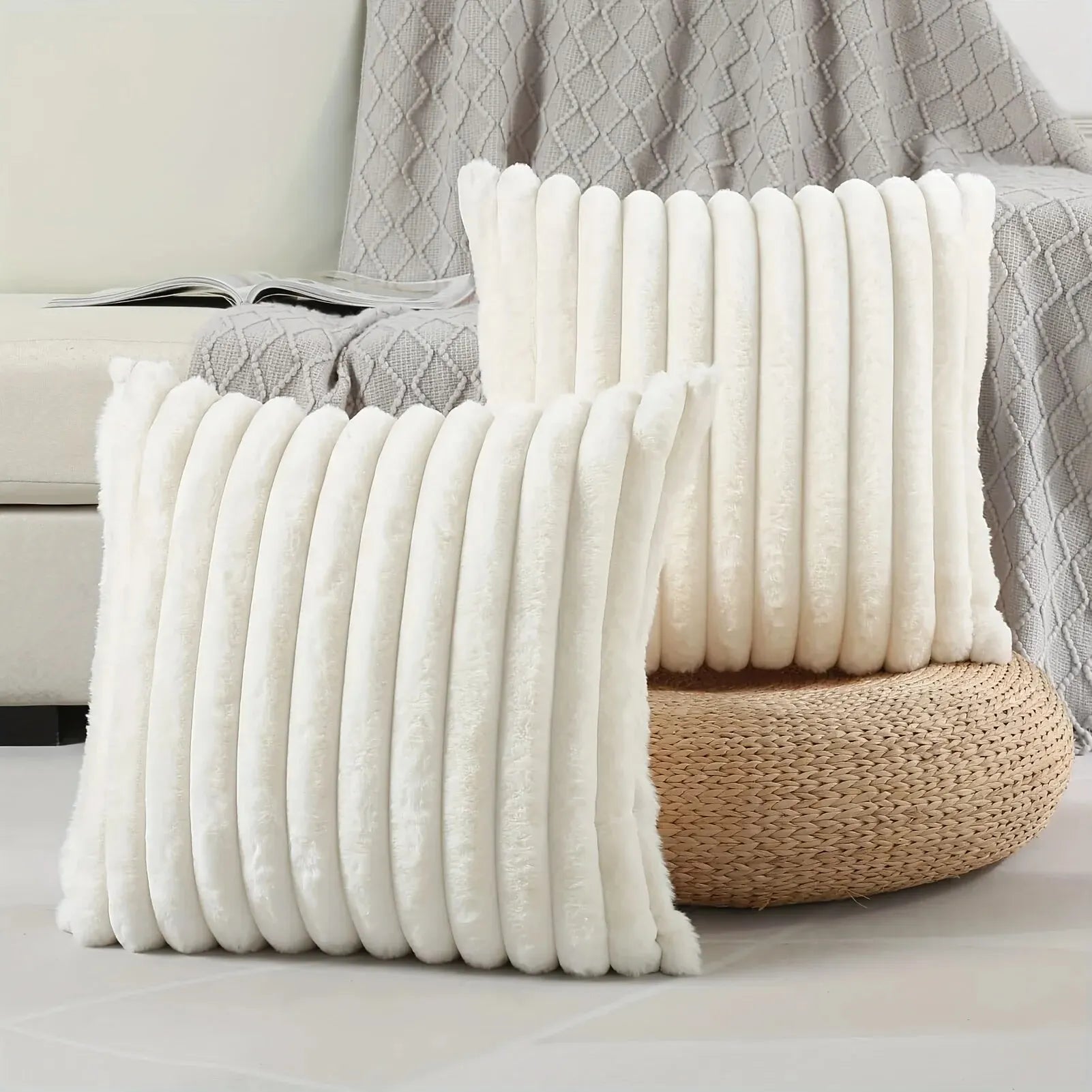 1pc Stripe Corduroy Pillow Case Creative Home Fabric PillowCushion For Sofa Bedroom Car, Home Decoration Home Decor Room Decor