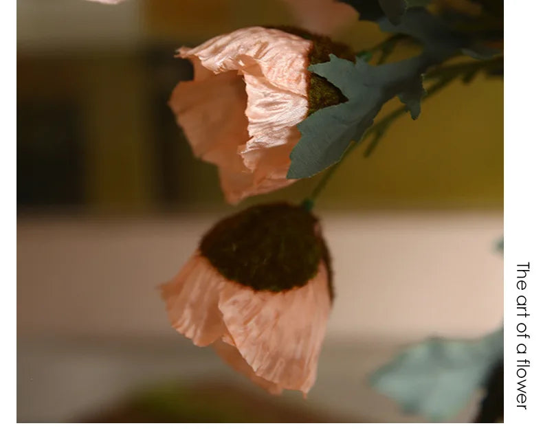 4Head Artificial Poppy Flower Wedding Home Decoration 46cm Flowers Home Decoration Hotel Homestay Home Decoration