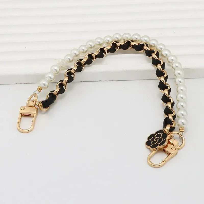 Camellia Pearl Mobile Phone Charm lanyard Chain Girl Woman Cell Phone Case Fashion Pendant Key Strap Rope With Universal Clip