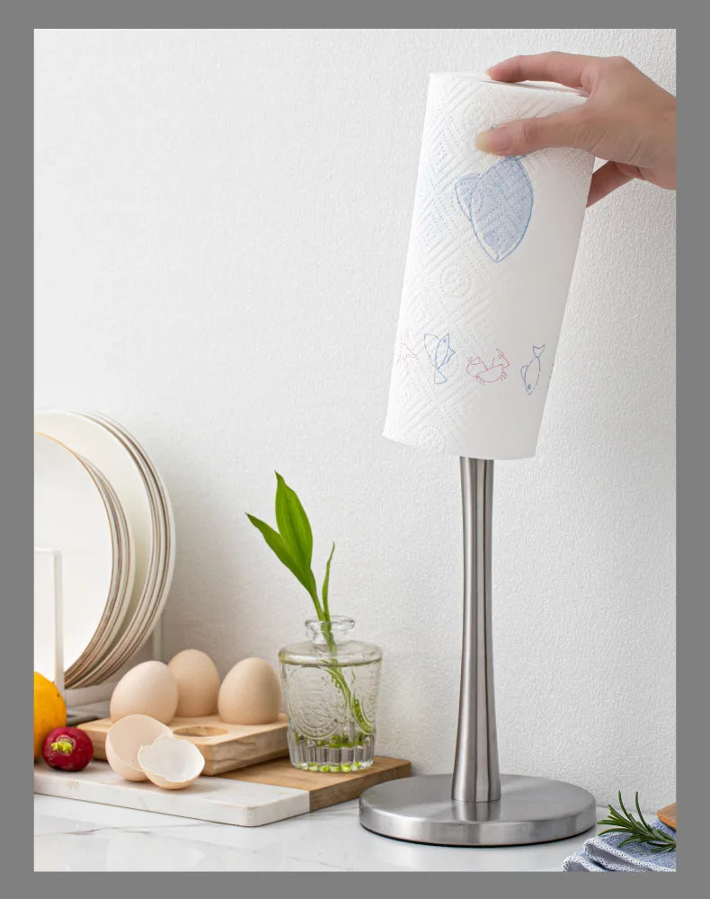 The Kitchen Vertical Tissue Holder Tissue Holder Restaurant Roll Paper Rack Stainless Steel Table Towel Holder Without Punching