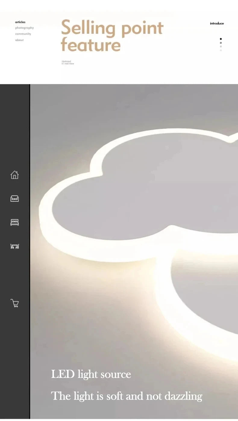 Cloud Shaped Children's Room Bedroom LED Ceiling Lamp Nordic Modern Living Room Decoration Home Dining Room Kitchen Chandelier