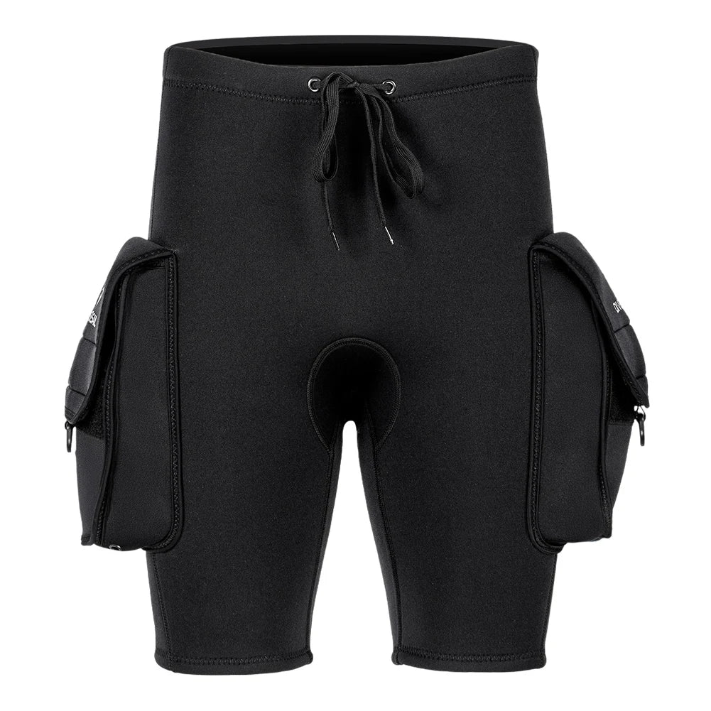 Neoprene Tech Shorts 3mm & Pocket Scuba Diving Tech Pants Wetsuit Shorts Pants for Swimming Surfing Snorkeling Diving Keep Warm