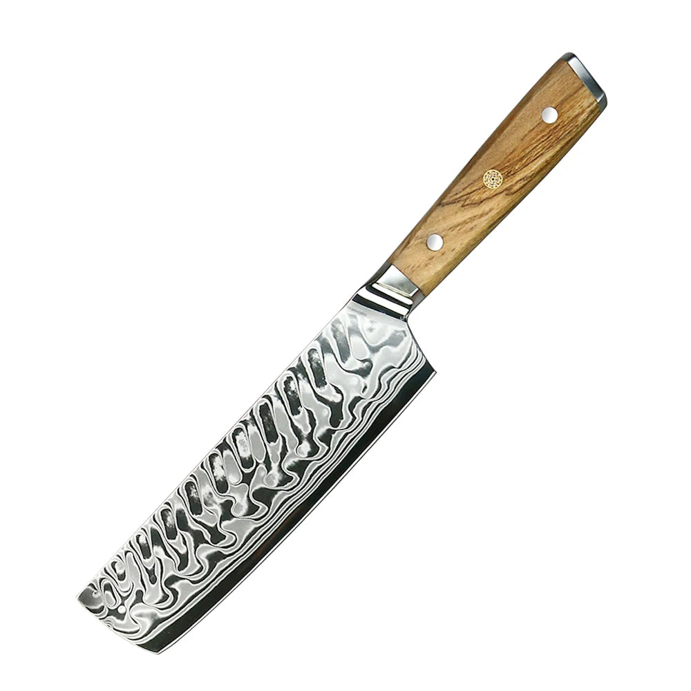 Amber 8 Inch Kitchen Knife 37 Layers AUS10V Japanese Chef Kiritsuke Utility Boning Knives Handmade Cooking Tools Olive Wood HD