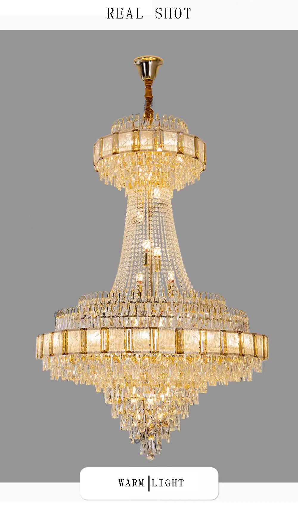 Cristal Lustres for Staircase Villa Duplex Chandelier Crystal Luxury Large Gold Nordic Home Decoration Led High-end Hanging Lamp