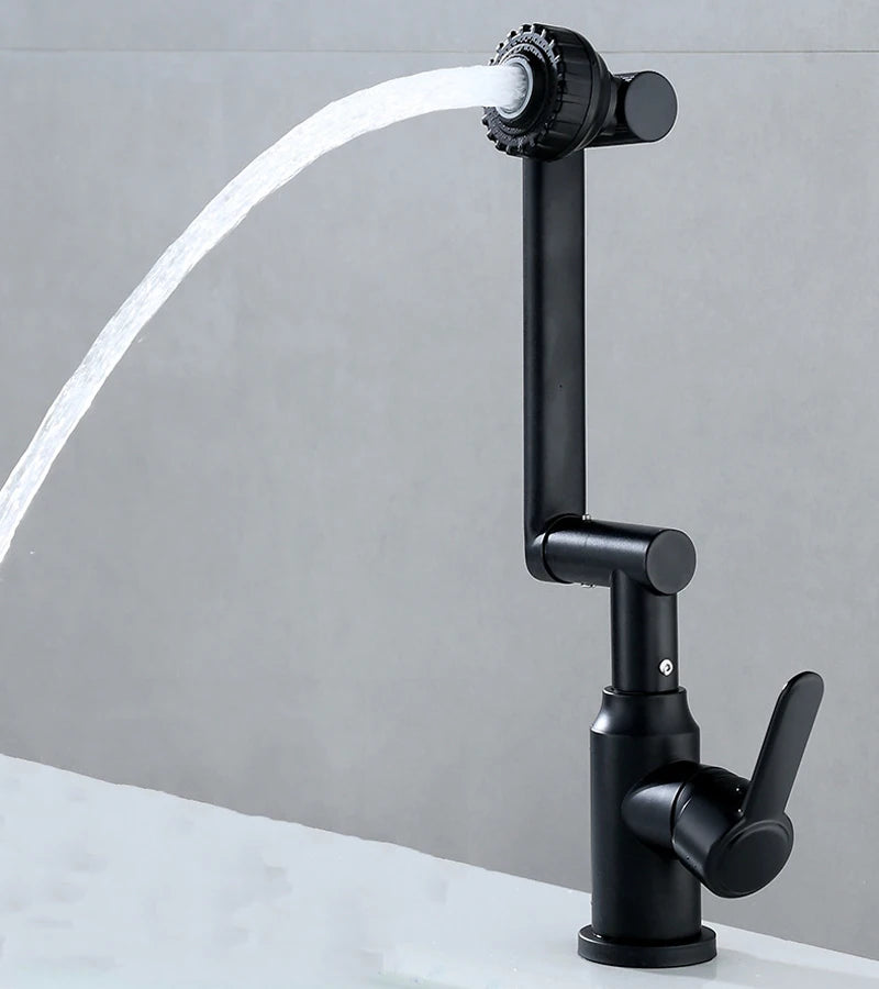 Stainless Steel Universal 1080° Rotary Faucet, Hot And Cold Water Faucet Double Outlet Mode, Suitable For Bathroom Kitchen Sink
