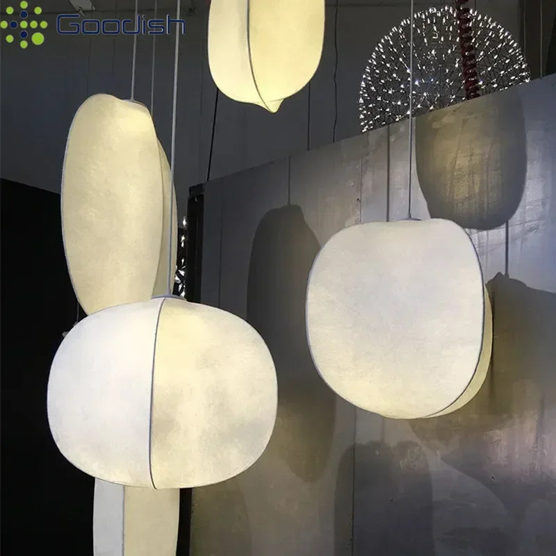 Vintage Industrial Art Cloth Fabric Paper LED Pendant Lights Creative Hand Knitted Lamps for Bedroom Home Decoration Chandelier