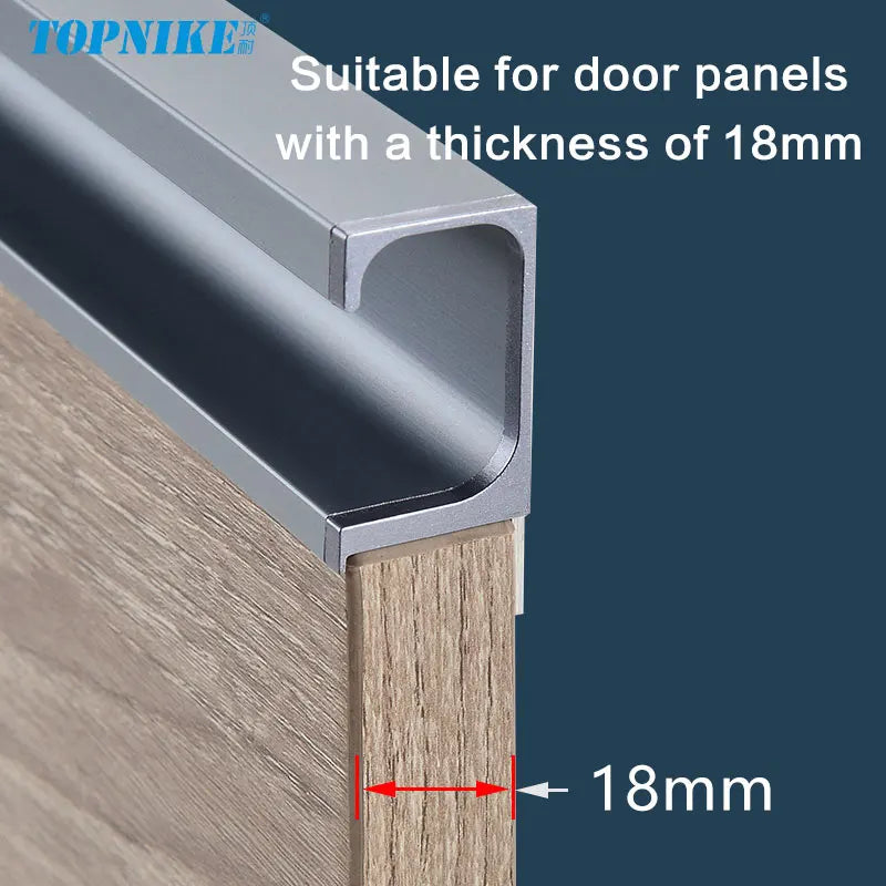 Concealed Edge Banding Kitchen Cabinet Door Recessed Handles Drawers Finger Pulls With 18mm Wood Boards G-Shape Groove-Free