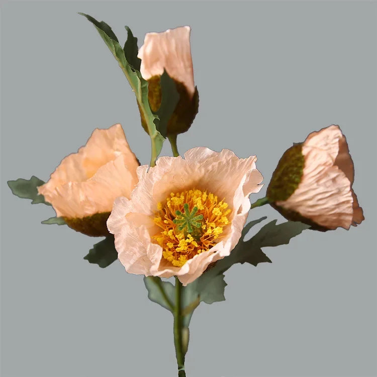 4Head Artificial Poppy Flower Wedding Home Decoration 46cm Flowers Home Decoration Hotel Homestay Home Decoration