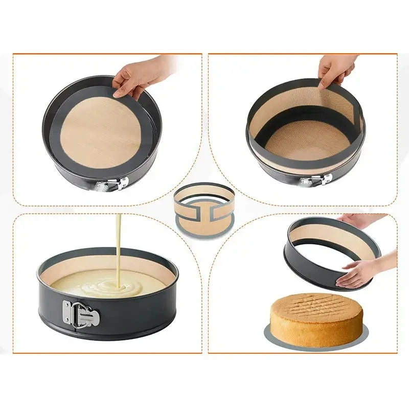 Detachable Baking Mat - Non-stick High-Temp Fiberglass Silicone, Cake Bread Liner Reusable Baking Pan Mat Kitchen Accessories