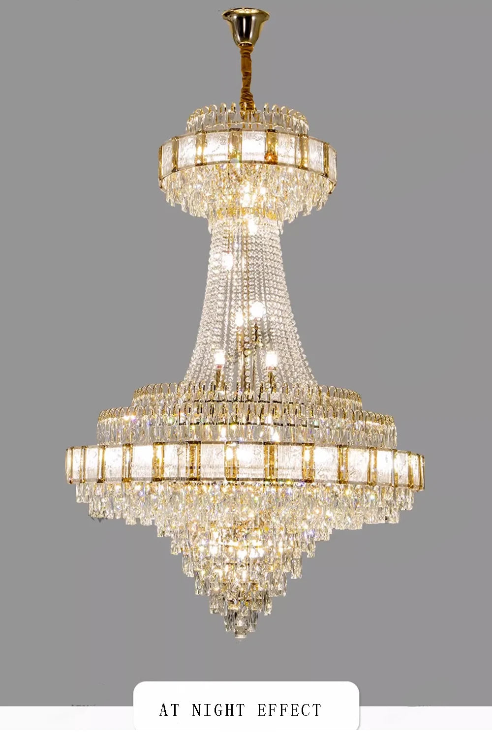 Cristal Lustres for Staircase Villa Duplex Chandelier Crystal Luxury Large Gold Nordic Home Decoration Led High-end Hanging Lamp