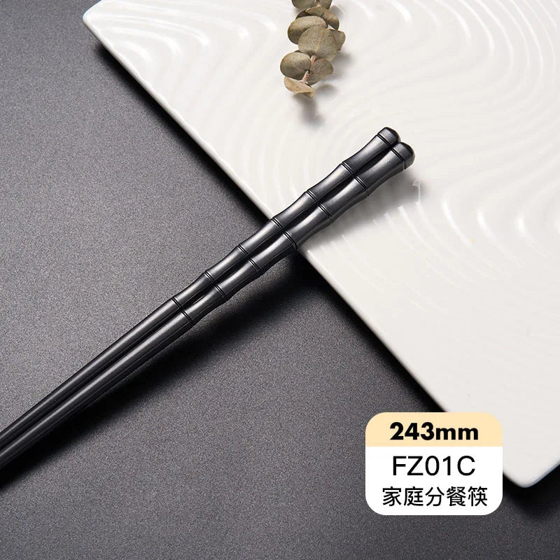 1 pair Japan Sushi Chopsticks Set Alloy Chopsticks Pointed Black High Temperature Resistant Cutlery Kitchen Accessories