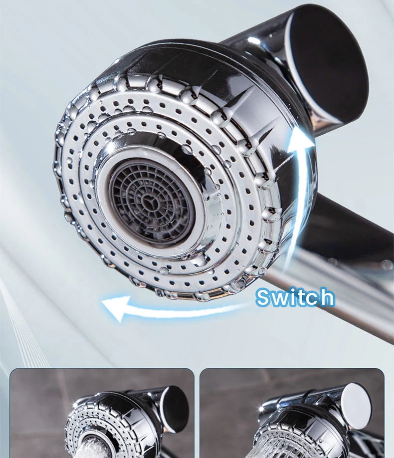 Stainless Steel Universal 1080° Rotary Faucet, Hot And Cold Water Faucet Double Outlet Mode, Suitable For Bathroom Kitchen Sink
