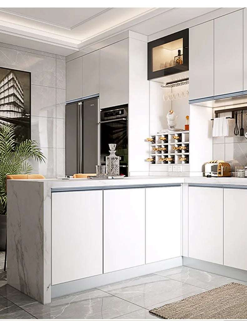Concealed Edge Banding Kitchen Cabinet Door Recessed Handles Drawers Finger Pulls With 18mm Wood Boards G-Shape Groove-Free