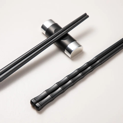 1 pair Japan Sushi Chopsticks Set Alloy Chopsticks Pointed Black High Temperature Resistant Cutlery Kitchen Accessories