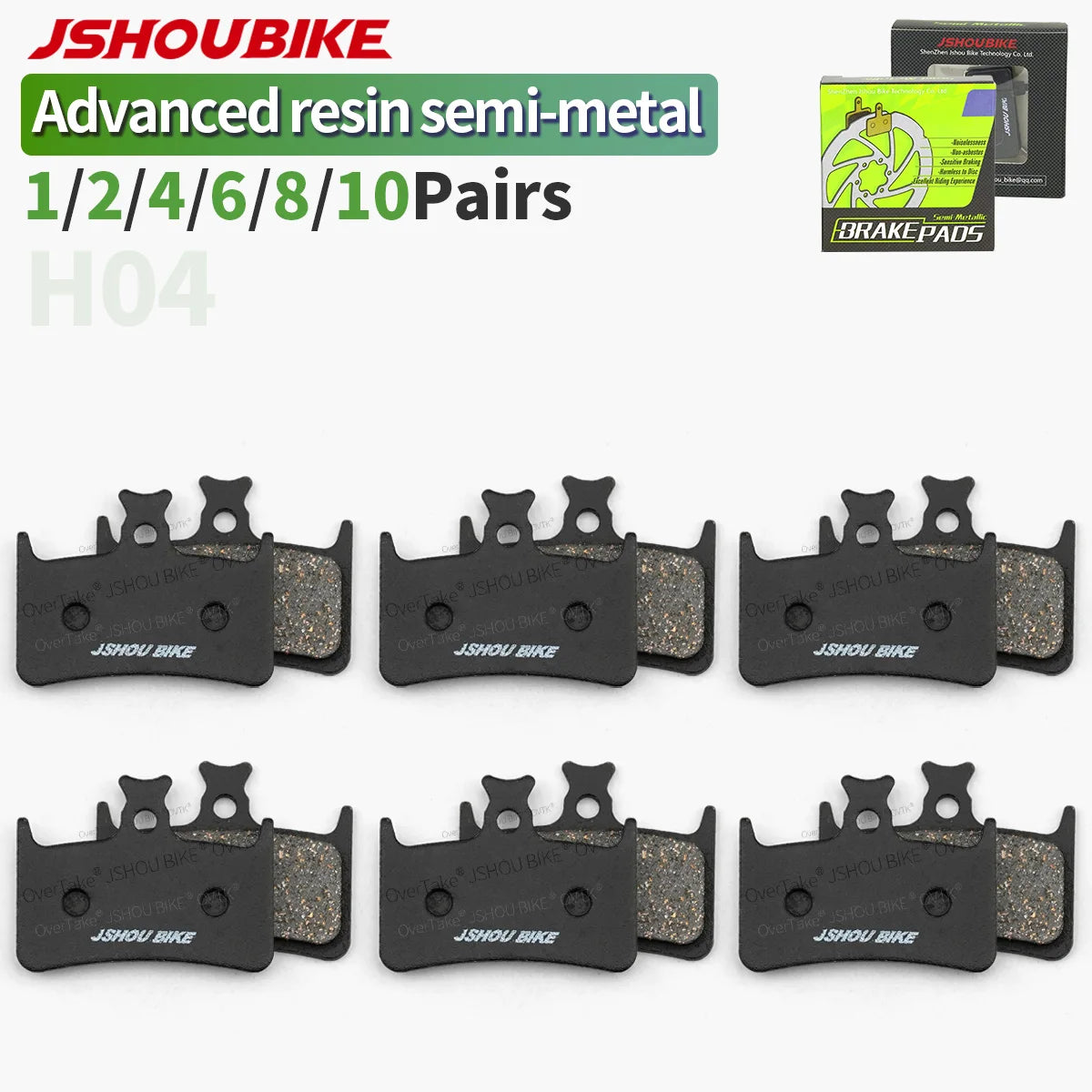 JSHOUBIKE hydraulic disc brake pad Advanced semimetal Kevlar fiber copper for Hope Tech 3 E4/Race Evo E4,Levis TRICKSTUFF MAXIMA